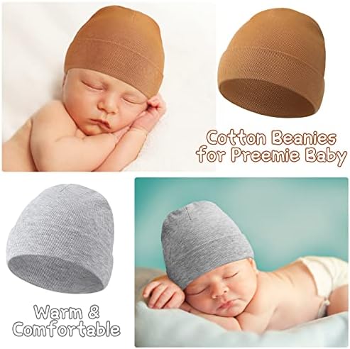 6-Piece Newcotte Cotton Baby Beanie Hats for Premie