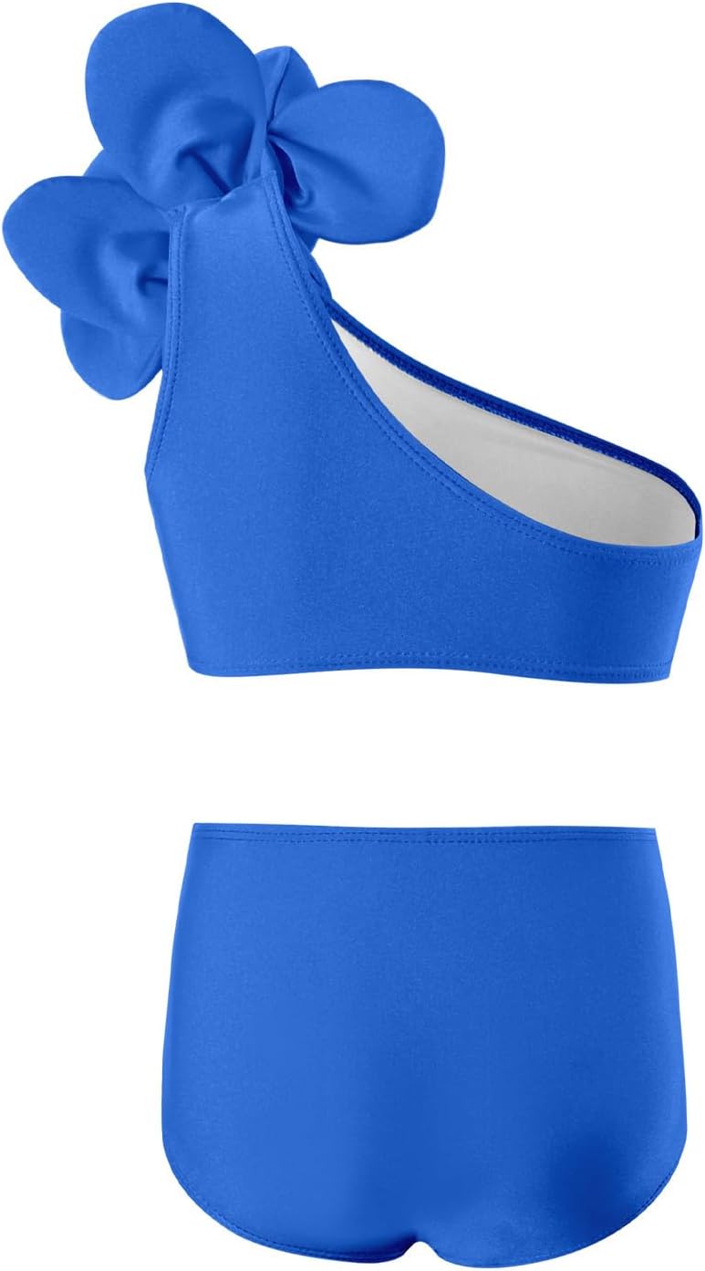 Banmave Toddler Girl One-Piece Swimsuit with Ruffles and Hat