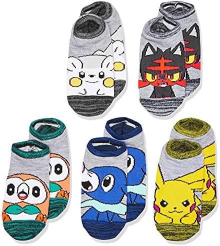 Pokemon Boys No-Show Socks 5-Pack