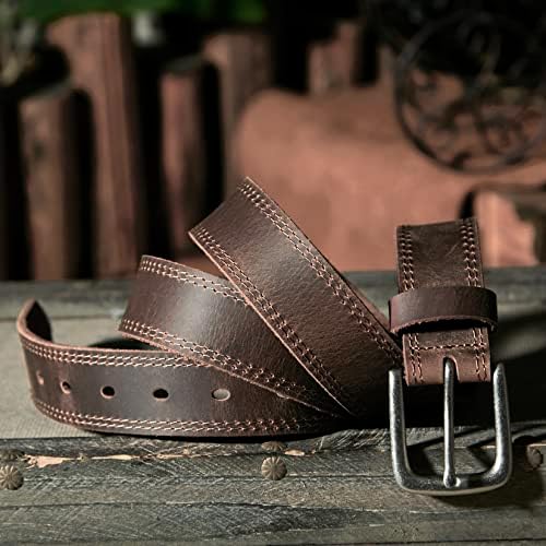 VATAN Mens Genuine Leather Everyday Jean Belt with Gift Box