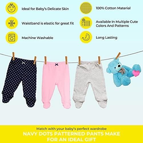 3-Pack Soft Cotton Footed Pants