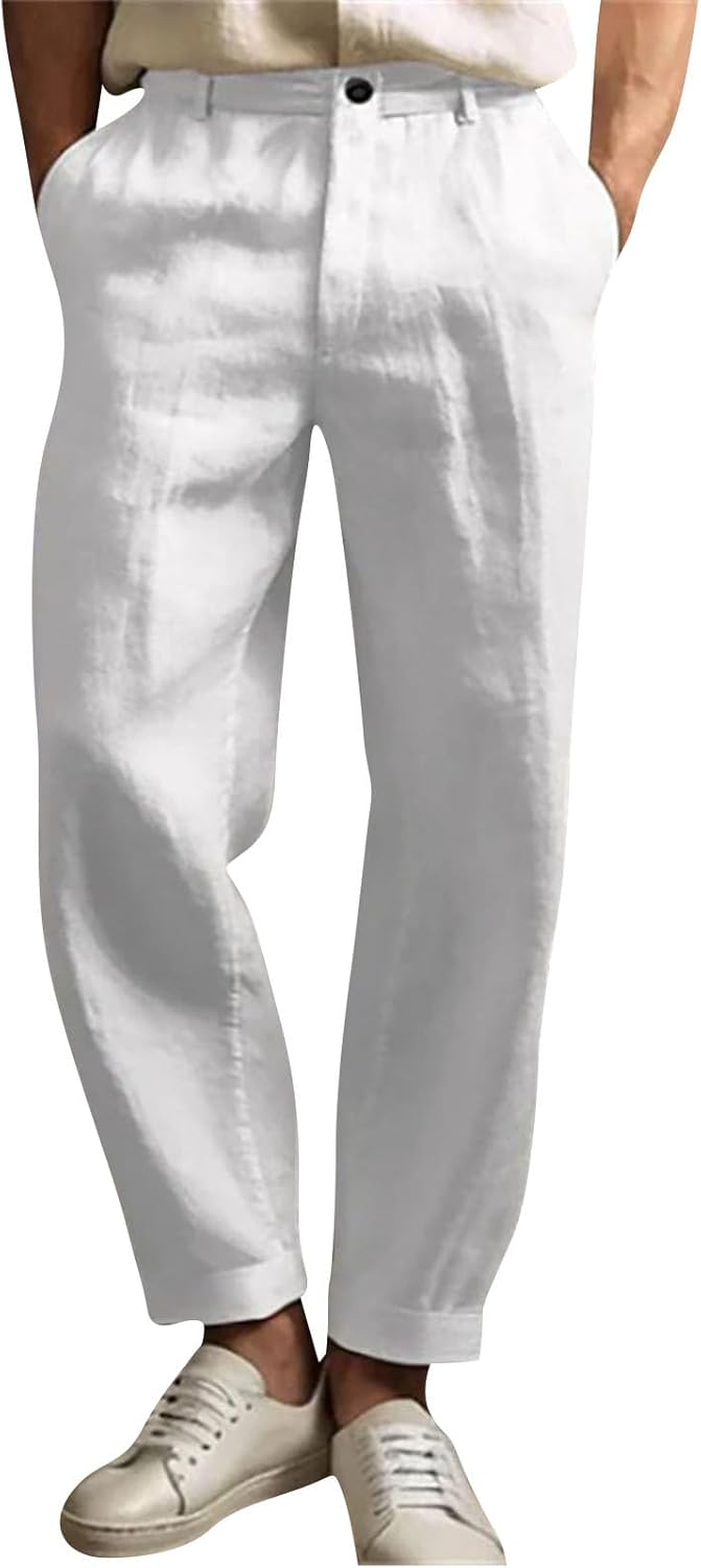 Comfortable Cotton Linen Business Pants