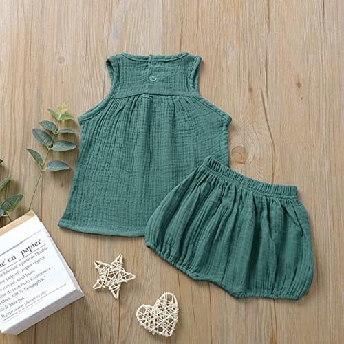 EISHOW 2 Pack Toddler Sleepwear Set Cotton Linen Shorts