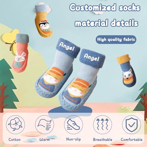 Personalized Childs Name Socks Toddler Slippers