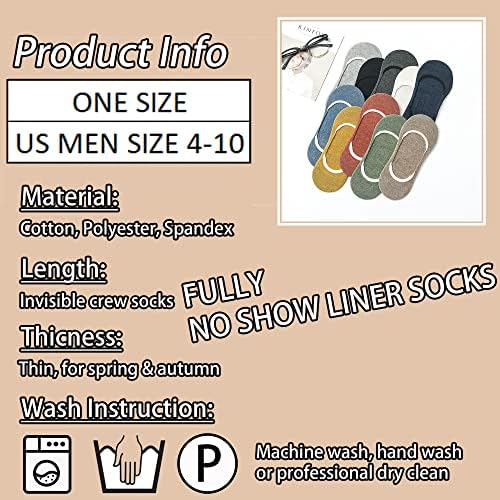 CHUNFO No Show Liner Mens Socks