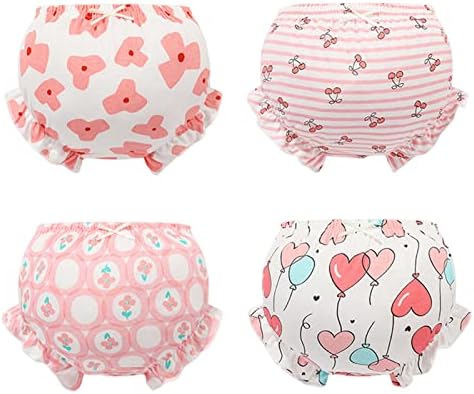 4-Piece Baby Girls Ruffle Briefs Newborn Diaper Cover Underwear