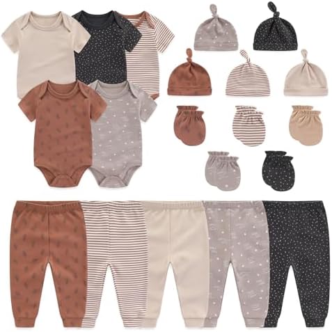 JELYLOVE 20 Pack Unisex Baby Bodysuits Set