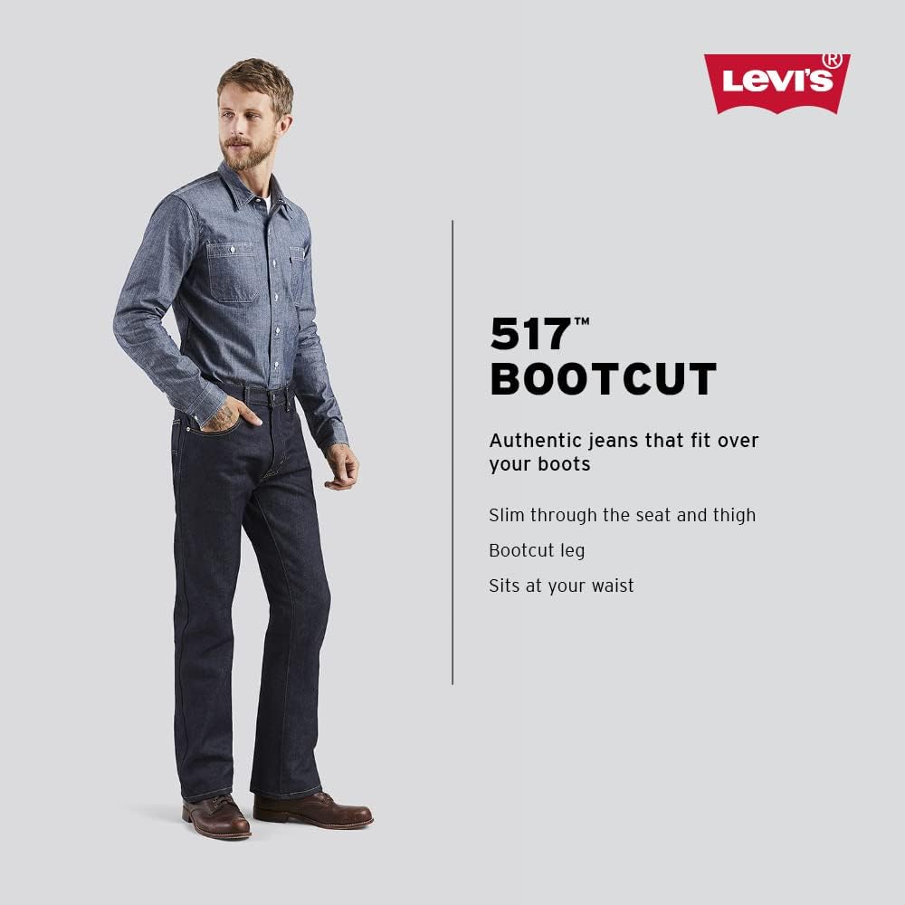 Levis Mens 517 Boot Cut Jeans - Comfort Style