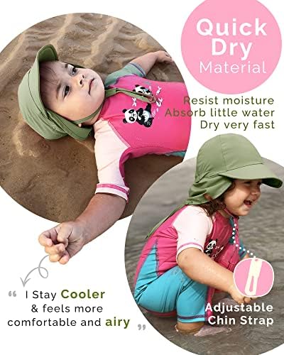 FURTALK Baby Sun Hat with Adjustable Neck Flap for Beach Swim Travel