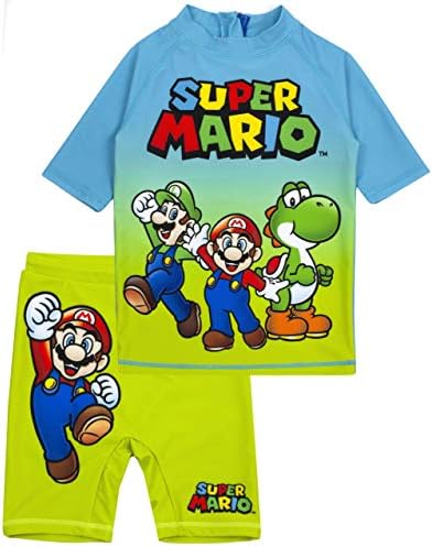 Two-Piece Boys Super Mario swimsuit UV50