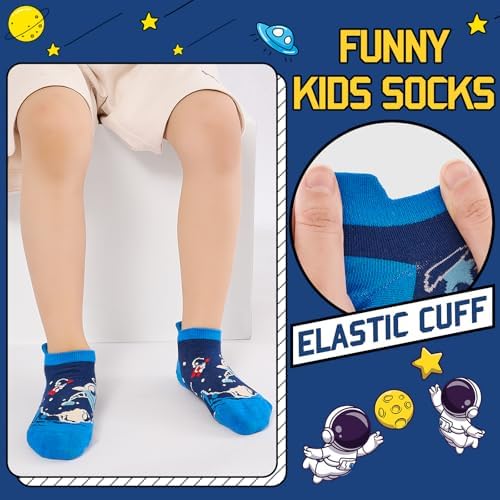 Space Cartoon Design Boys Socks Easy To Wear Comfy Fun