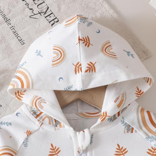 ROMPERINBOX Baby Hoodie for Boy Girl - 0-24 Months Rainbow Print