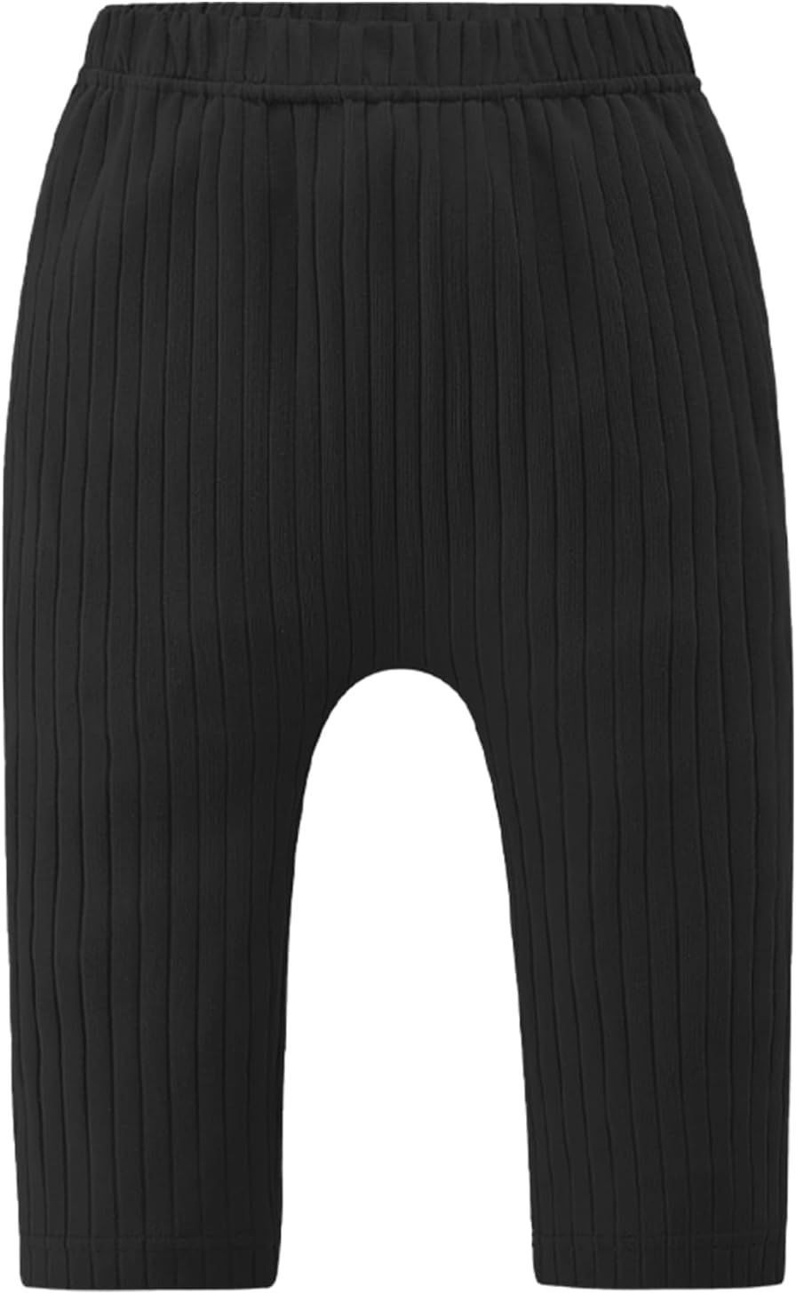 Fullfamous Baby Girls 5-Pack Cotton Ribbed Pull-On Pants Leggings 0-4Y
