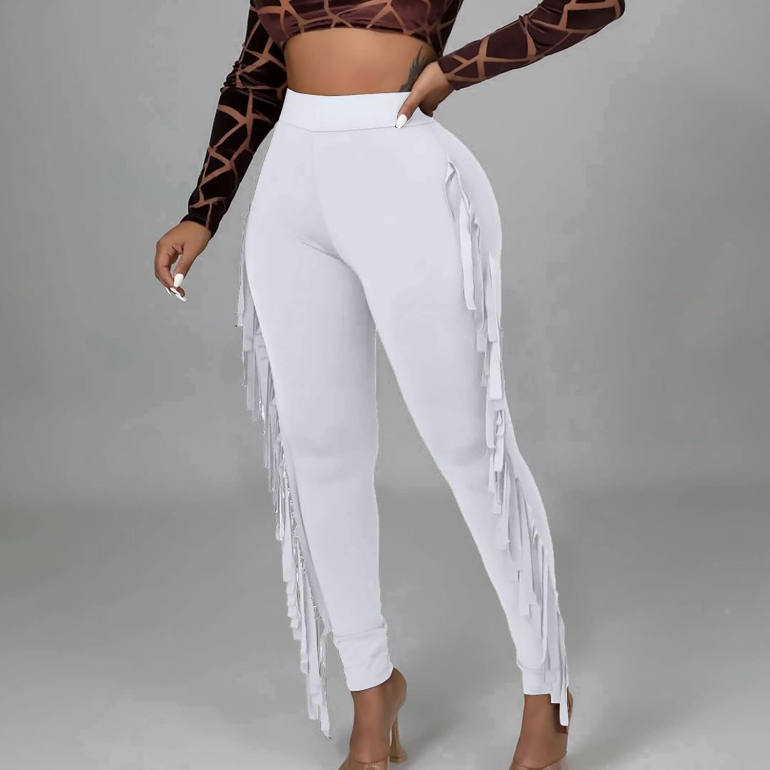 Firzero Womens Fringe Pants