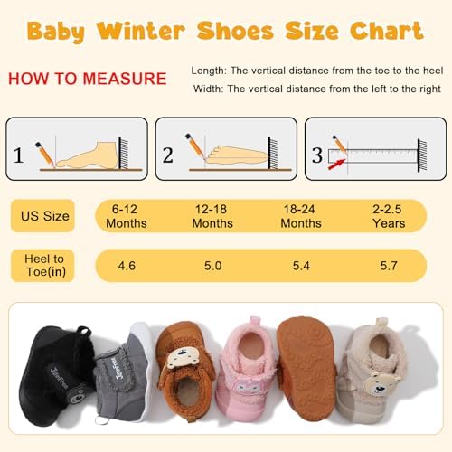 JOINFREE Baby Slippers for Toddler Boys and Girls Cozy Warm Winter Shoes
