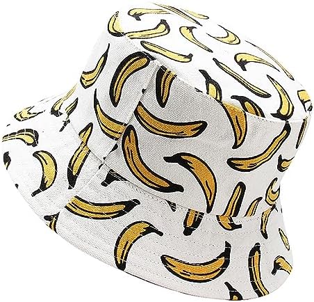 Fruit Print Bucket Hat Reversible Packable for Men Women