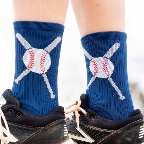 Baseball Socks with Crossed Bats Youth Adult