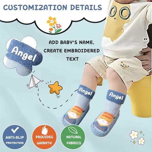 Personalized Childs Name Socks Toddler Slippers