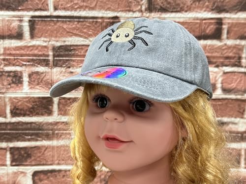 Unique Baseball Cap with Embroidered Spider for Kids