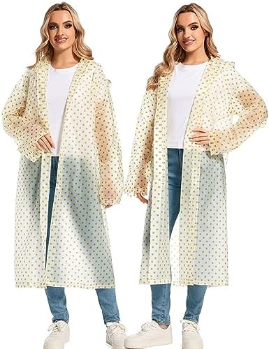 Borogo 2PCS Reusable Rain Coats Durable Water-Resistant