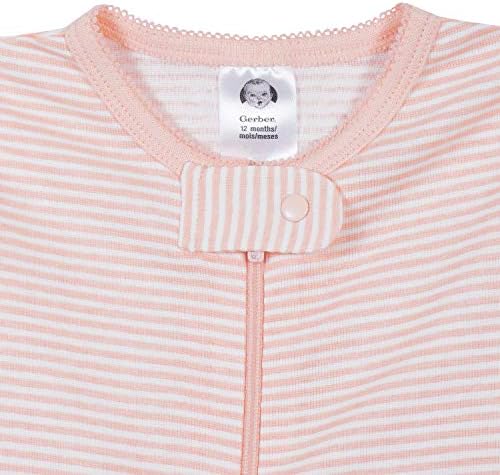 Gerber Baby Girls 2-Pack Footed Pajamas - Snug Safe