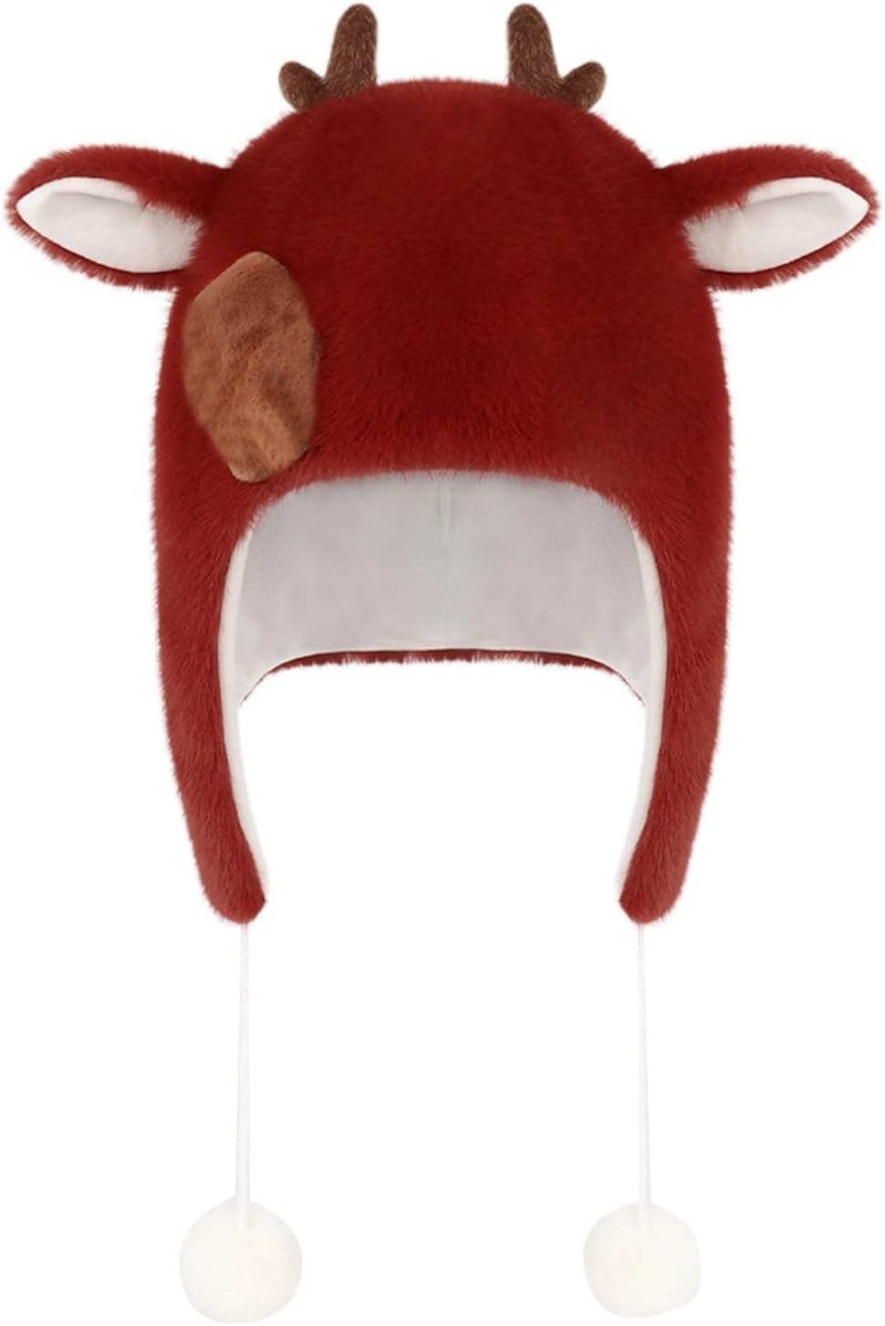 Handmade Christmas Reindeer Winter Ear Cap Soft and Warm for Holidays