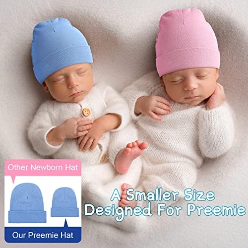6-Piece Newcotte Cotton Baby Beanie Hats for Premie