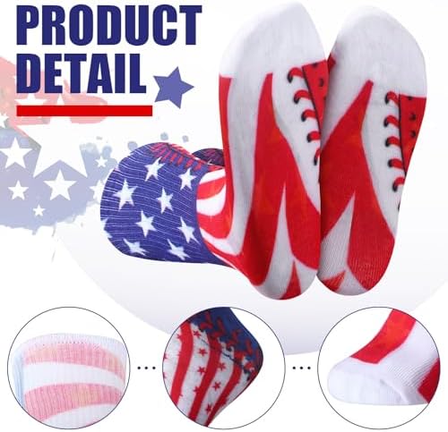 Jeyiour 10-Pair Mid Calf Baseball Crew Socks Patriotic Anthology