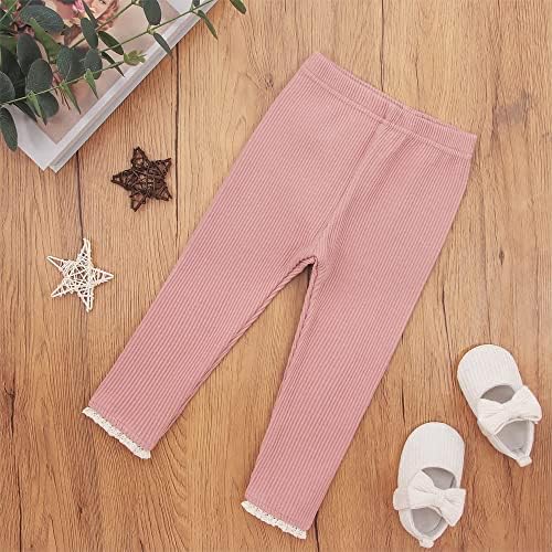 IZYJOY Toddler Girl Leggings with Ruffle Lace Trim