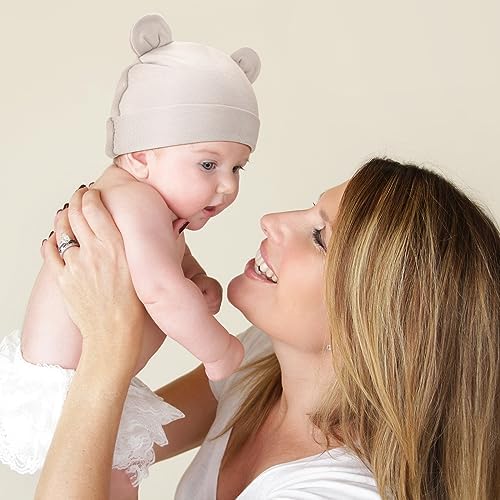 Toulite 10 Pcs Bear Ears Cotton Hats for Newborn Girls
