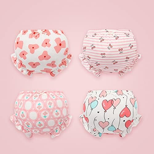 4-Piece Baby Girls Ruffle Briefs Newborn Diaper Cover Underwear