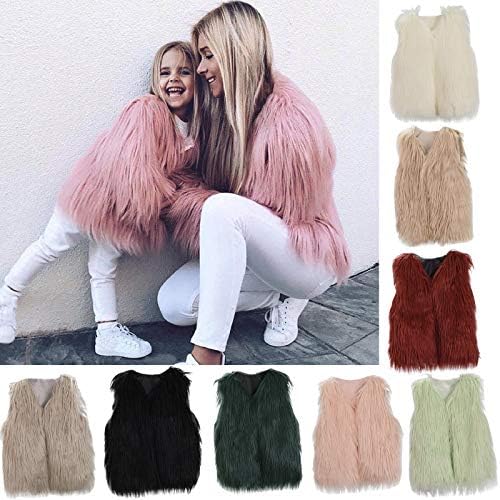 Kids Girls Faux Furry Vest Coat