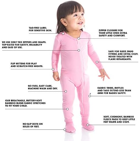Kickee Print Footie with 2-Way Zipper for 6-9 Months