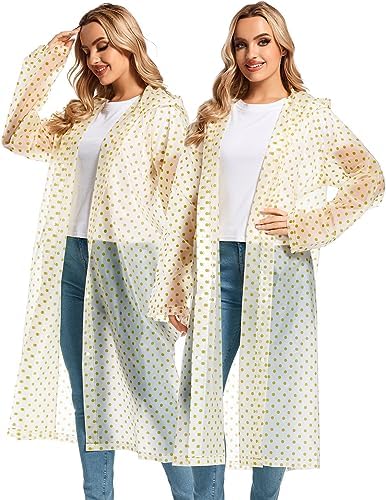 Borogo 2PCS Reusable Rain Coats Durable Water-Resistant