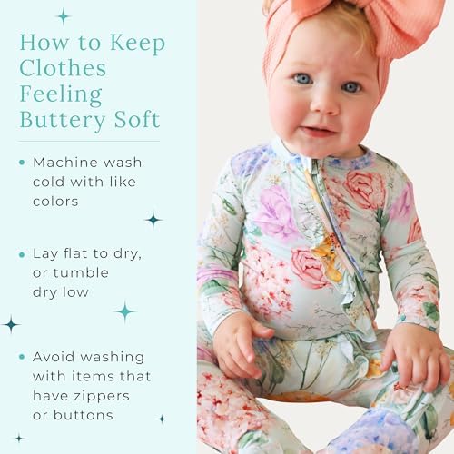 Posh Peanut Footie Pajamas for Babies Cozy Viscose Sets with Ruffles