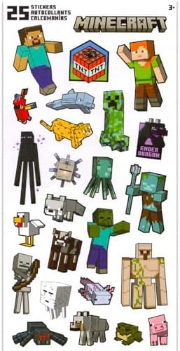 Minecraft Socks Set for Boys 6-8 with Stickers