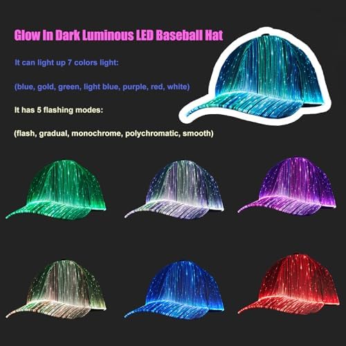 Light Up LED Baseball Cap - Glow-in-the-Dark Party Hat