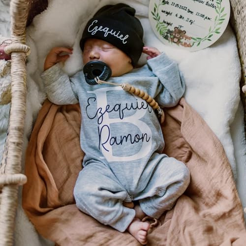 Custom Personalized Newborn Baby Coming Home Outfit with Monogrammed