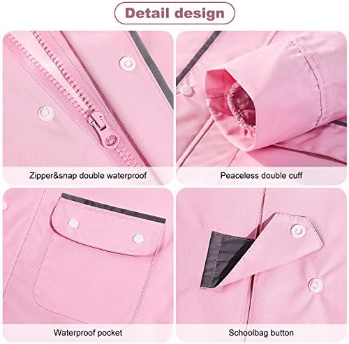 Rain Jacket for Kids Waterproof Reflective