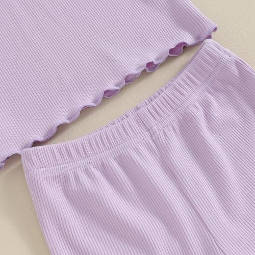Kupretty Baby Girl Clothes Trendy Ruffle T-Shirts Flare Pants for Summer
