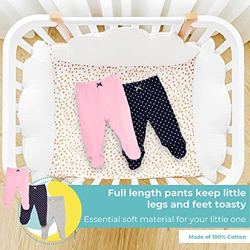3-Pack Soft Cotton Footed Pants