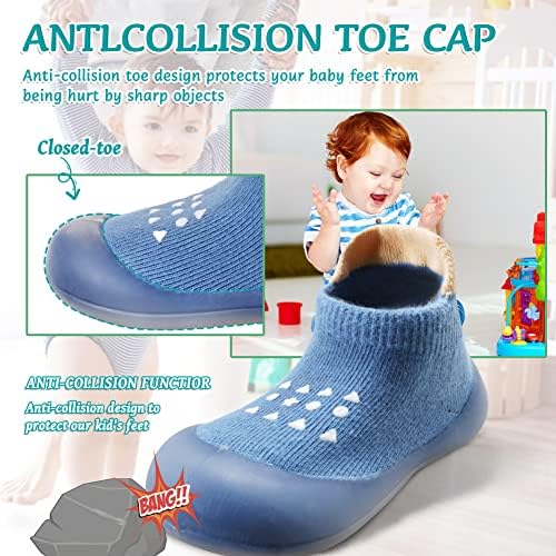 Eocom Cute Non-Skid Fluffy Toddler Booties for Walking