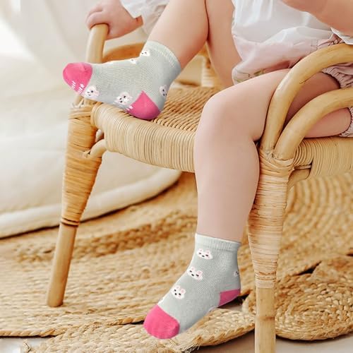 SkiBeaut Baby Girl Socks - Non-Slip Ankle Socks for Toddlers
