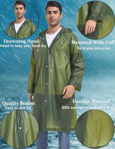 Premium Borogo Reusable Rain Coats for Men Durable Waterproof