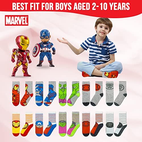 Marvel Legends Superhero Boys Socks 10-Pack 1