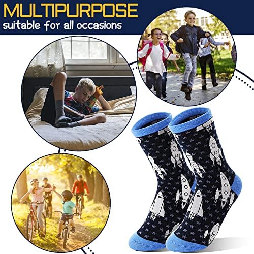 Anlisim 6 Pairs Spooky Socks for Boys Novelty and Spacious