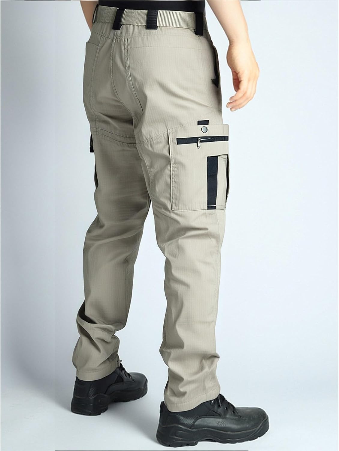 WENKOMG1 Tactical Pants for Men - Rip-Stop Waterproof Multi-Pockets Multi-Functional
