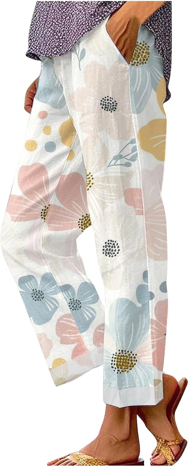 Womens Linen Lounge Pants