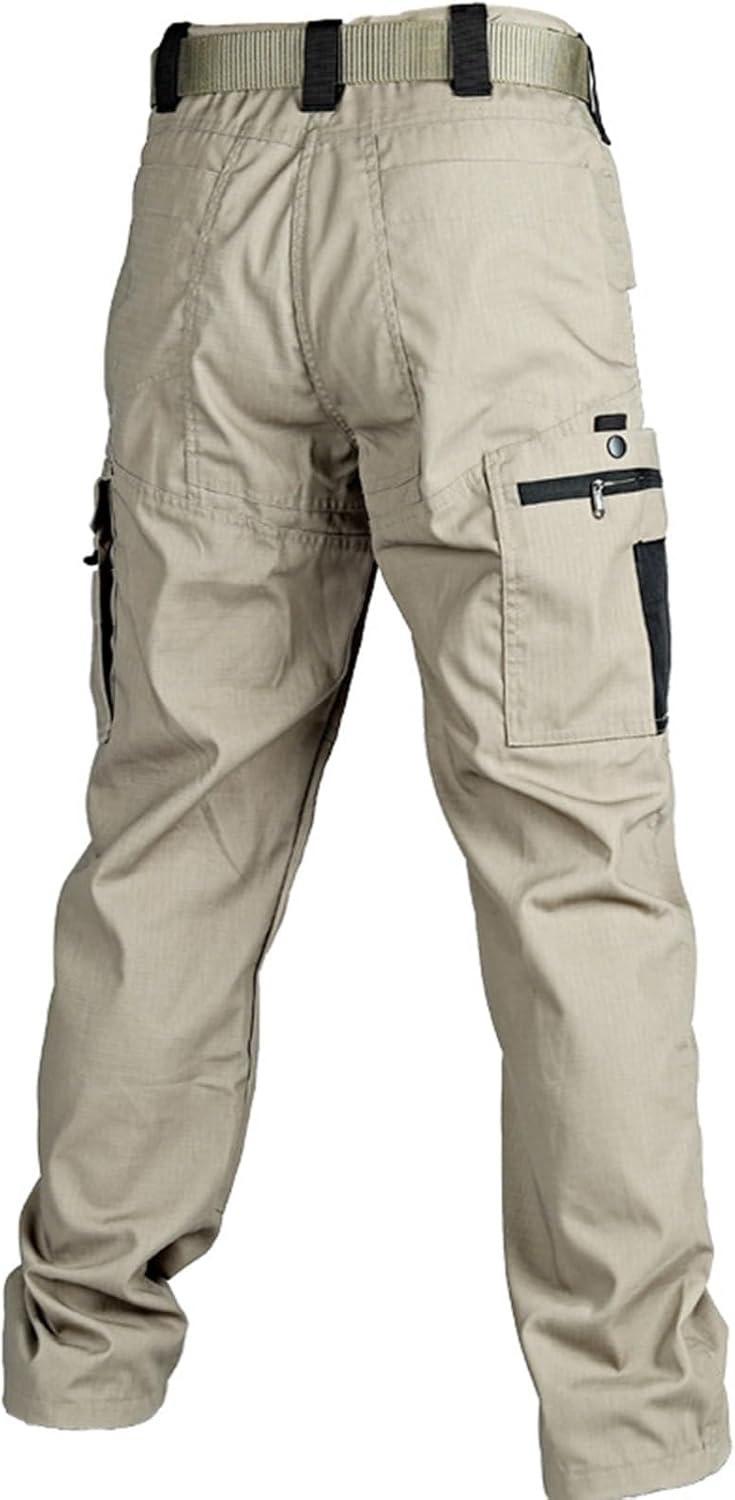 WENKOMG1 Tactical Pants for Men - Rip-Stop Waterproof Multi-Pockets Multi-Functional