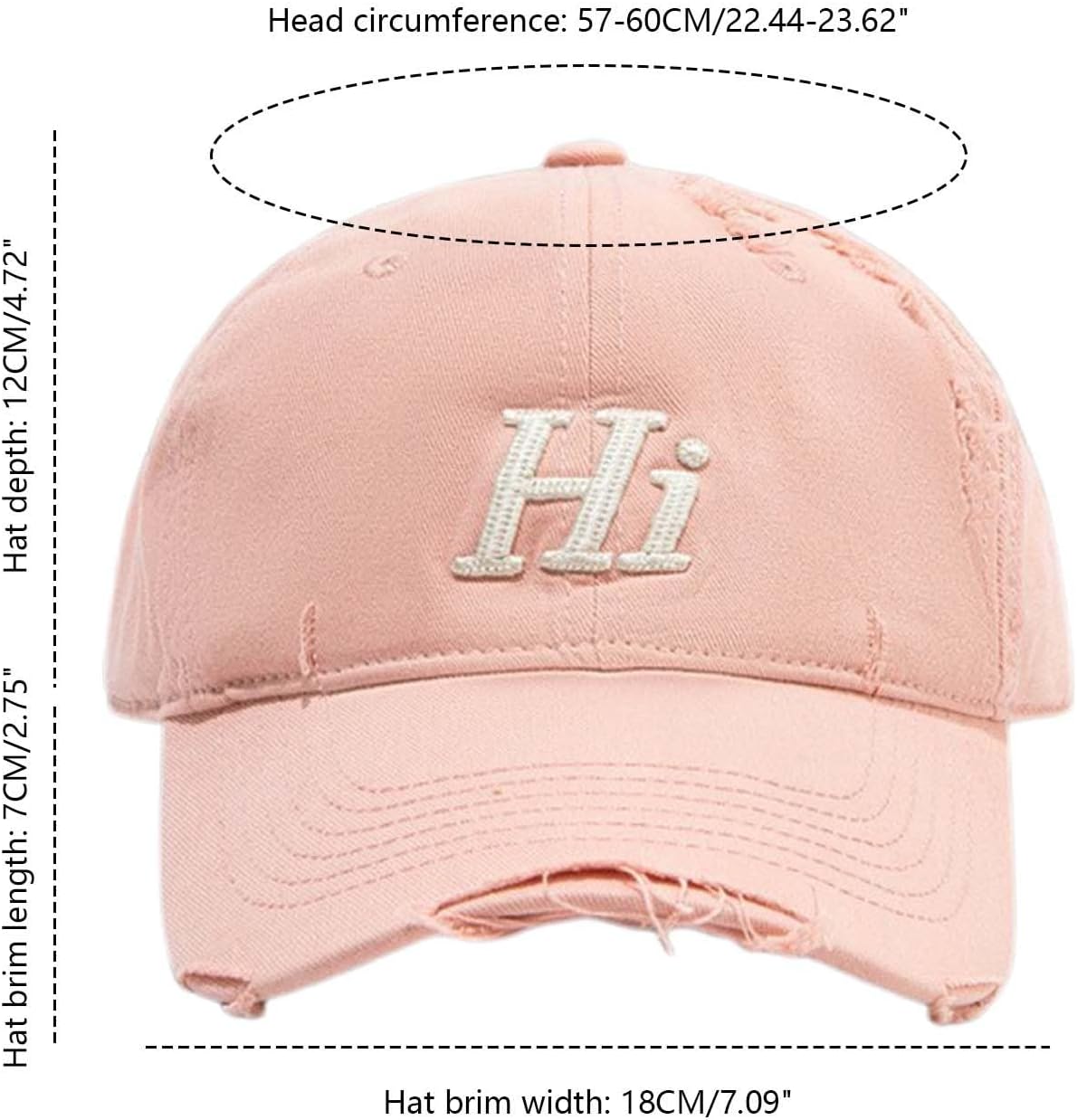 Adjustable Deep Bill Baseball Hat for Women